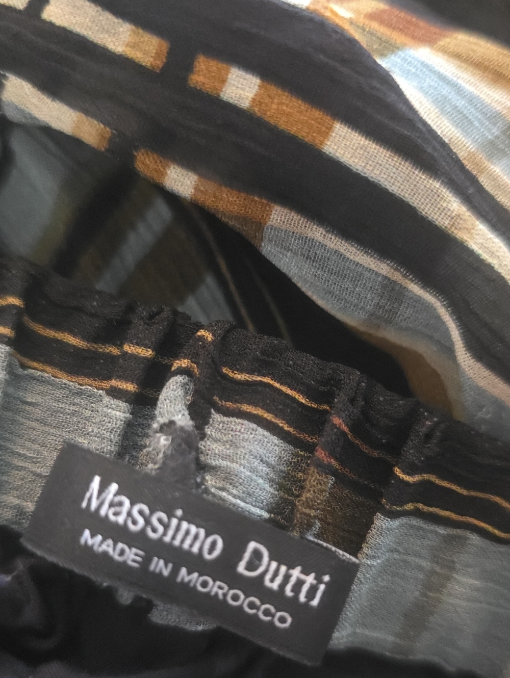 Massimo Dutti Blue Plaid Wide-Leg Drawstring Harem Pants - Picture 6 of 6